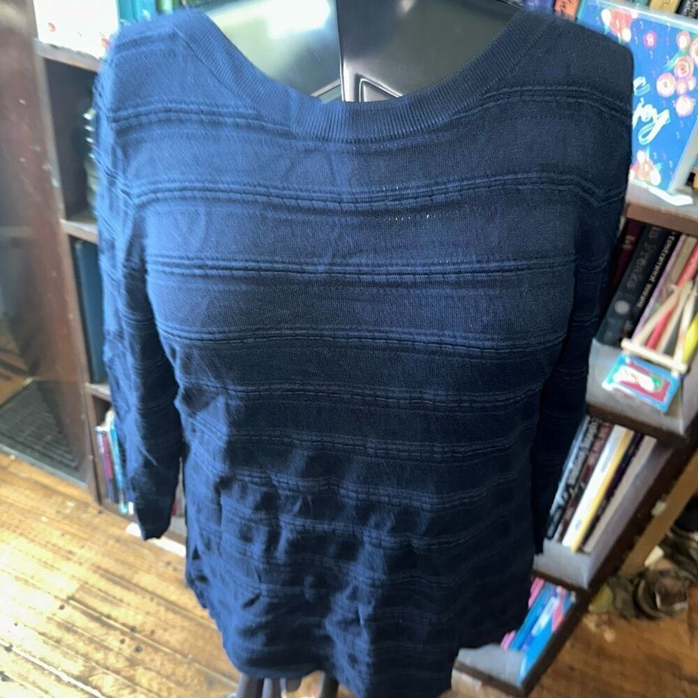 41 Hawthorn Stitchfix navy cozy textured striped blouse